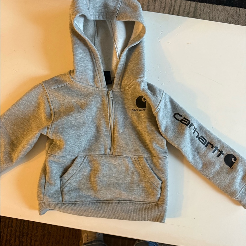 Carhartt Kids Light Gray Half-Zip Hoodie